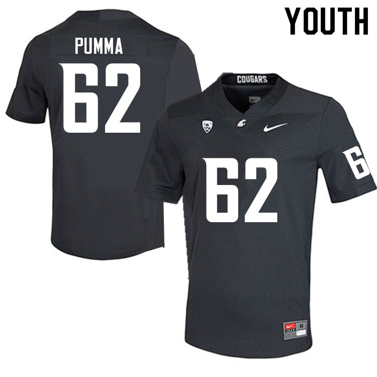 Youth #62 Ty Pumma Washington State Cougars College Football Jerseys Sale-Charcoal